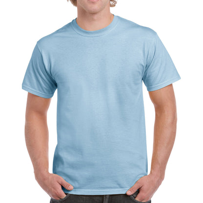 Light Blue - Side - Gildan Unisex Adult Heavy Cotton T-Shirt