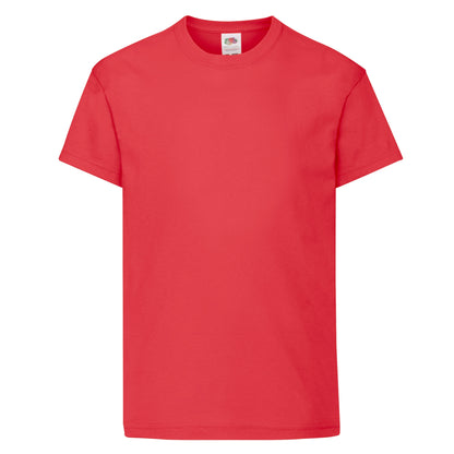 Red - Front - Fruit of the Loom Childrens-Kids Original T-Shirt