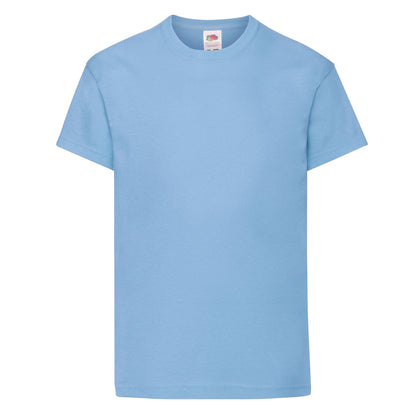 Sky Blue - Front - Fruit of the Loom Childrens-Kids Original T-Shirt
