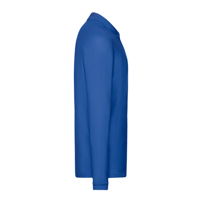 Royal Blue - Side - Fruit of the Loom Mens Premium Long-Sleeved Polo Shirt