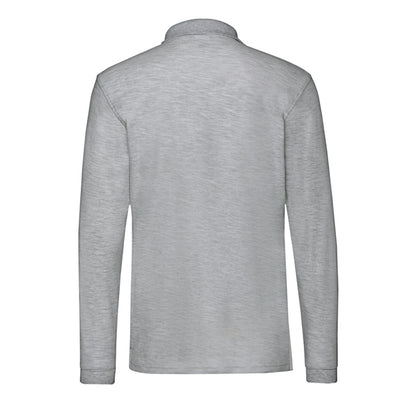Athletic Heather - Back - Fruit of the Loom Mens Premium Long-Sleeved Polo Shirt