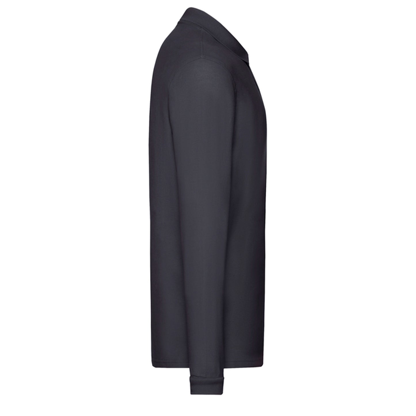 Deep Navy - Side - Fruit of the Loom Mens Premium Long-Sleeved Polo Shirt