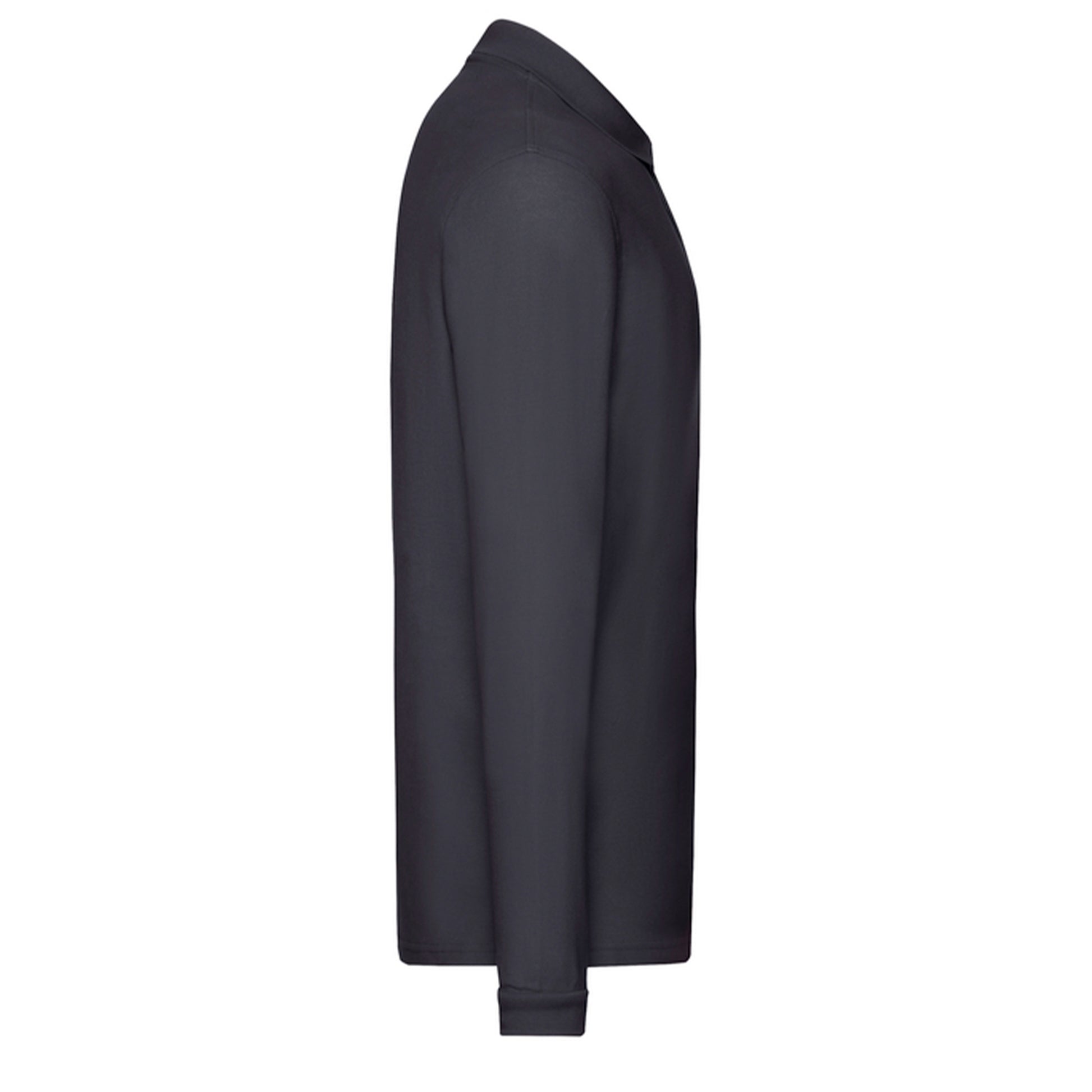 Deep Navy - Side - Fruit of the Loom Mens Premium Long-Sleeved Polo Shirt
