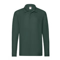 Forest Green - Front - Fruit of the Loom Mens Premium Long-Sleeved Polo Shirt