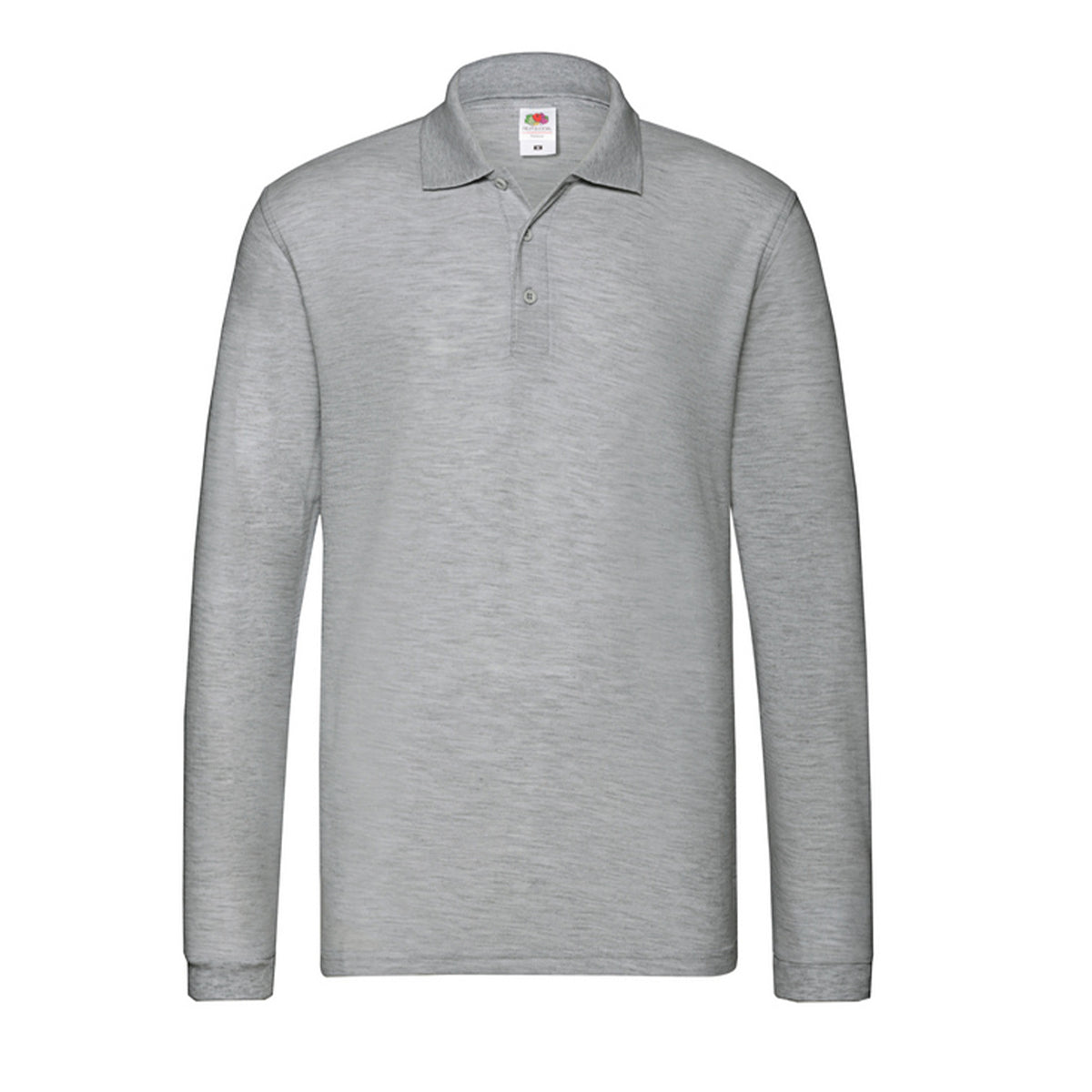 Athletic Heather - Front - Fruit of the Loom Mens Premium Long-Sleeved Polo Shirt