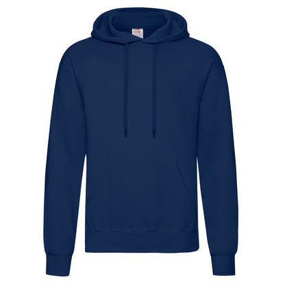 Navy - Front - Fruit of the Loom Mens Classic Hooded Hoodie