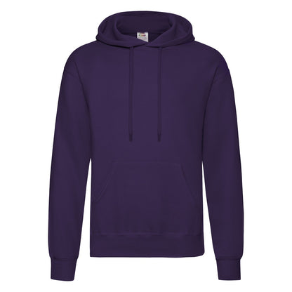 Purple - Front - Fruit of the Loom Mens Classic Hooded Hoodie