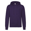 Purple - Front - Fruit of the Loom Mens Classic Hooded Hoodie