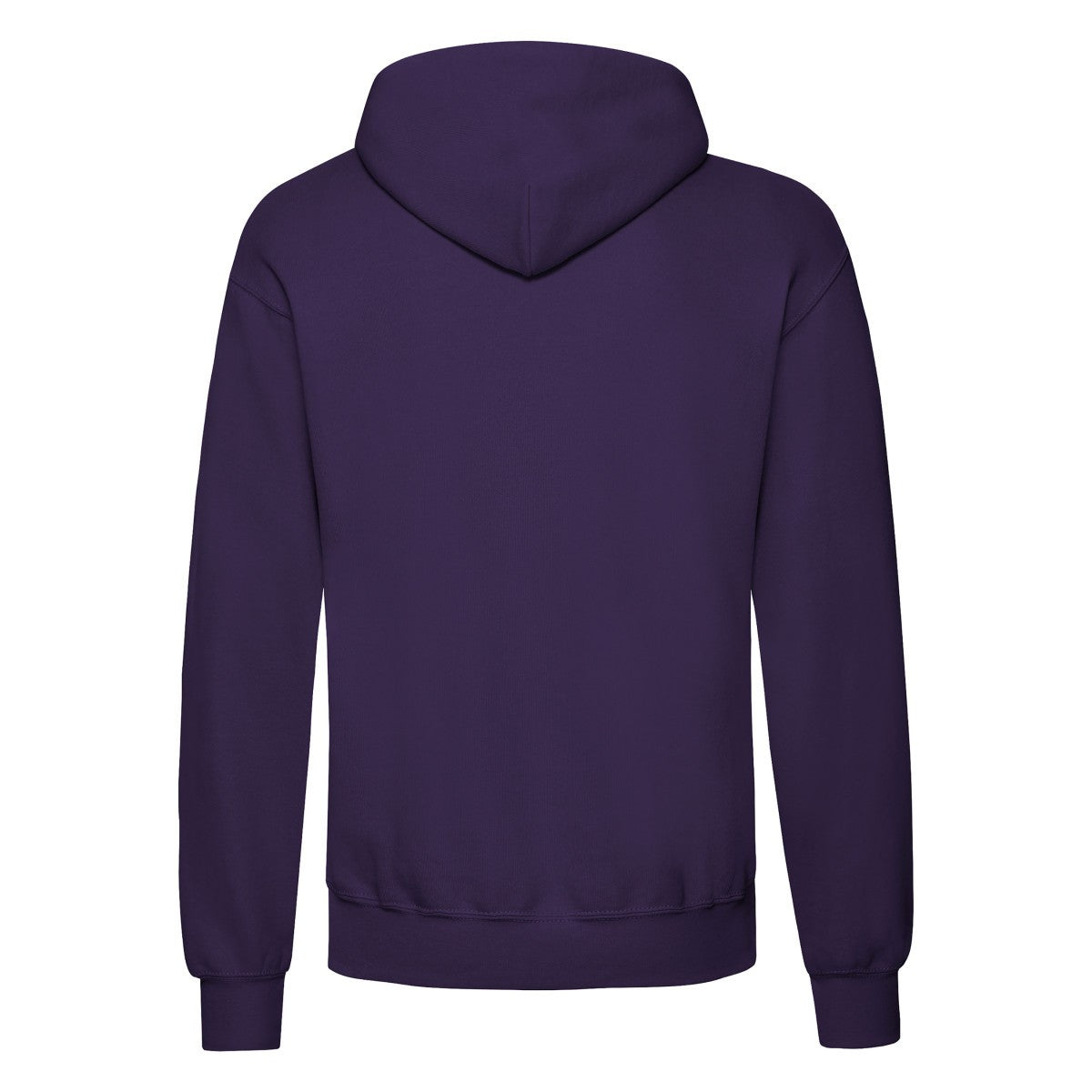 Purple - Back - Fruit of the Loom Mens Classic Hooded Hoodie