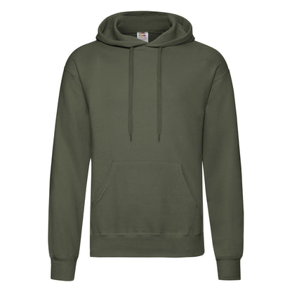 Classic Olive - Front - Fruit of the Loom Mens Classic Hooded Hoodie