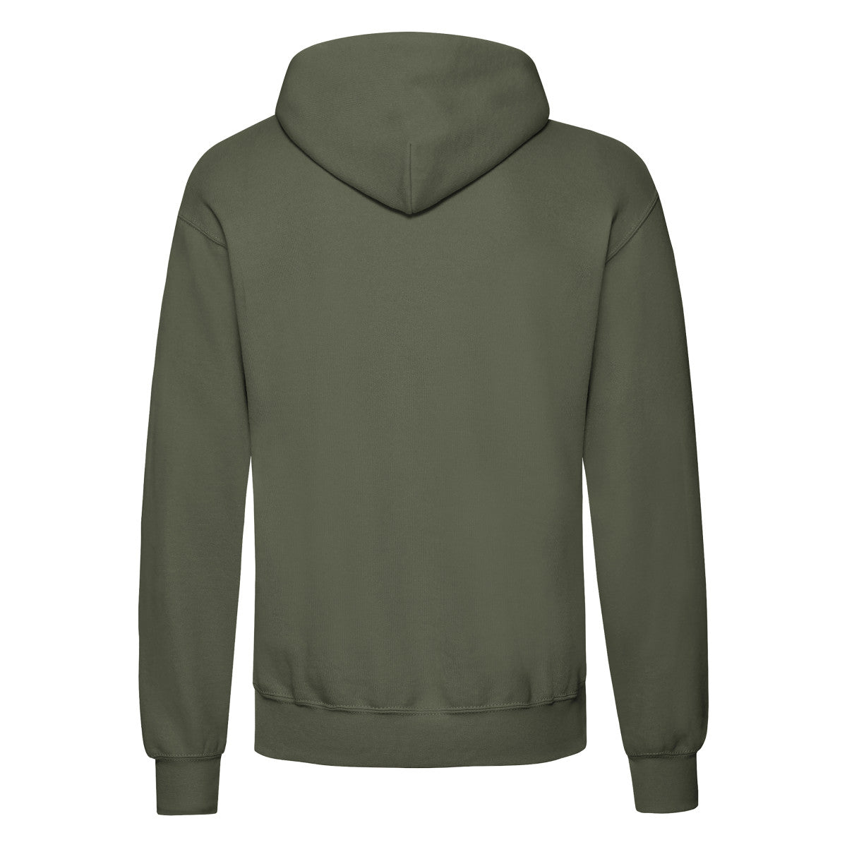 Classic Olive - Back - Fruit of the Loom Mens Classic Hooded Hoodie