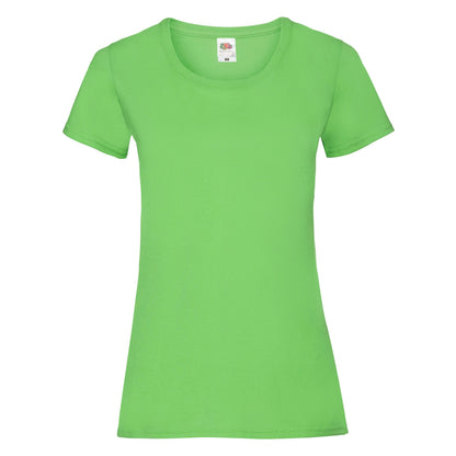 Lime Green - Front - Fruit of the Loom Womens-Ladies Valueweight T-Shirt