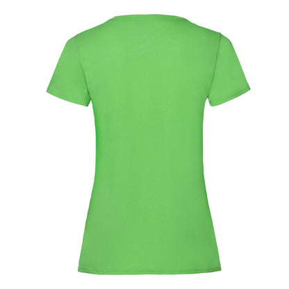 Lime Green - Back - Fruit of the Loom Womens-Ladies Valueweight T-Shirt