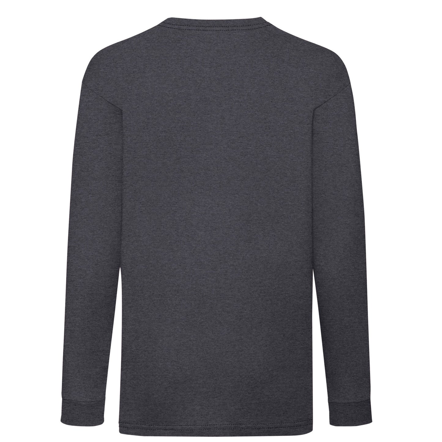 Dark Heather Grey - Back - Fruit of the Loom Childrens-Kids Valueweight Polycotton Long-Sleeved T-Shirt