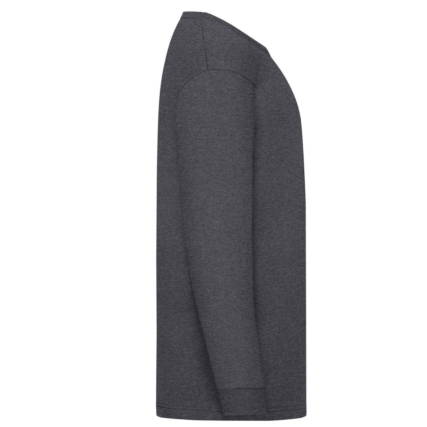 Dark Heather Grey - Side - Fruit of the Loom Childrens-Kids Valueweight Polycotton Long-Sleeved T-Shirt