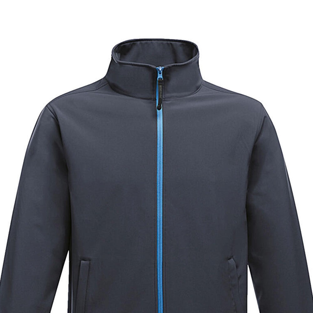 Navy-French Blue - Back - Regatta Womens-Ladies Ablaze Printable Soft Shell Jacket