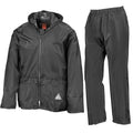 Black - Front - Result Mens Waterproof Jacket And Trousers Set