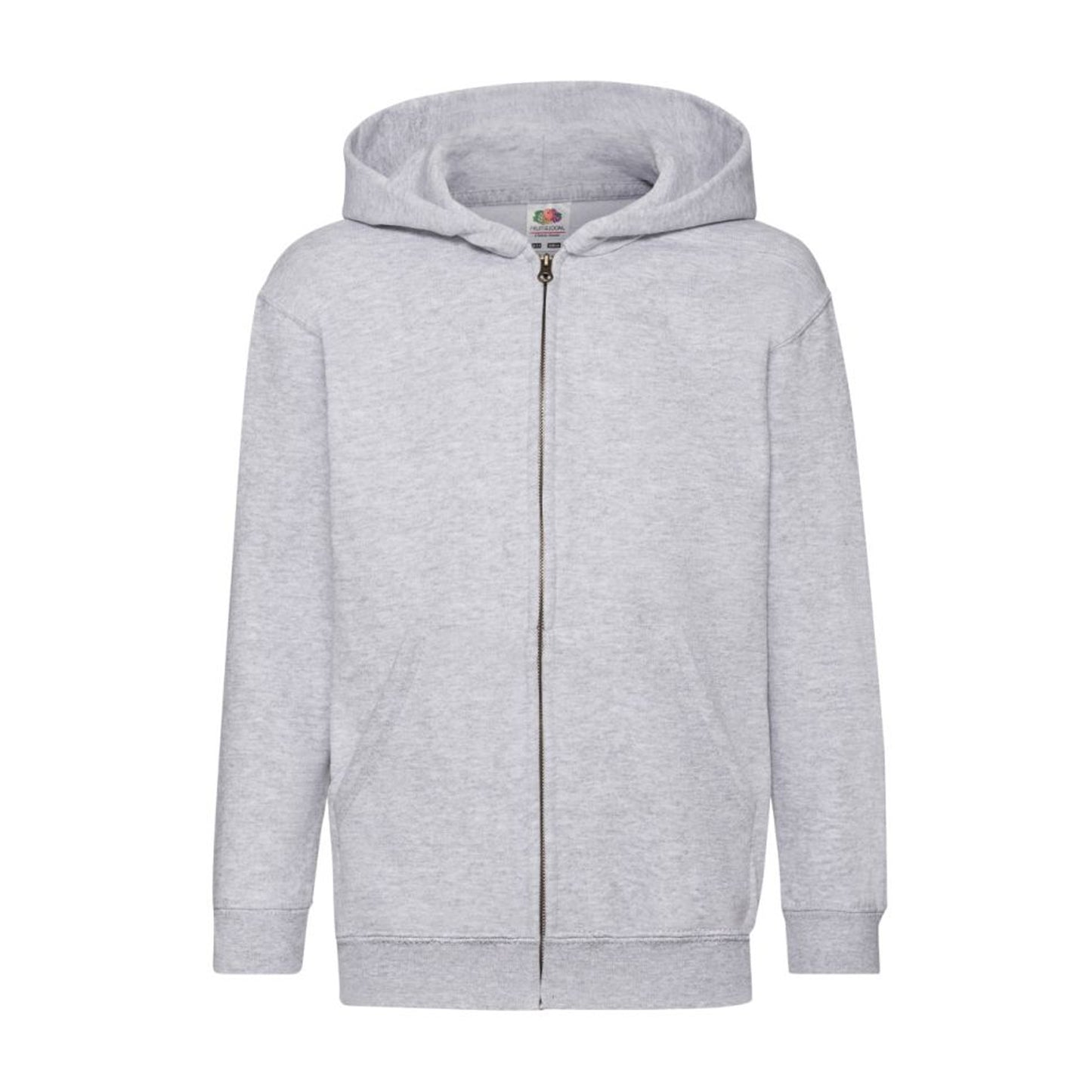 Heather Grey - Front - Fruit of the Loom Childrens-Kids Classic Heather Full Zip Hoodie