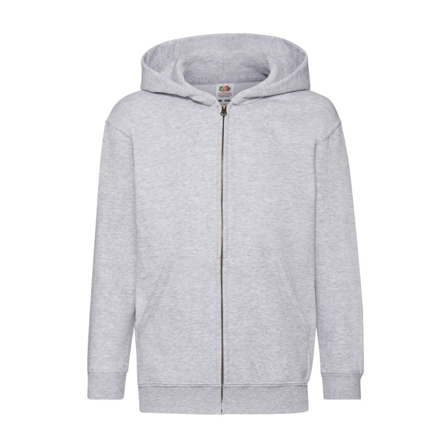 Heather Grey - Front - Fruit of the Loom Childrens-Kids Classic Heather Full Zip Hoodie