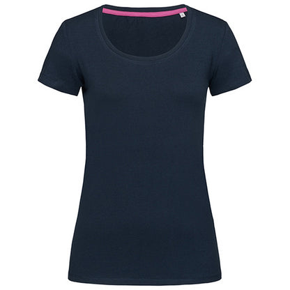 Marina Blue - Front - Stedman Womens-Ladies Claire Round Neck T-Shirt