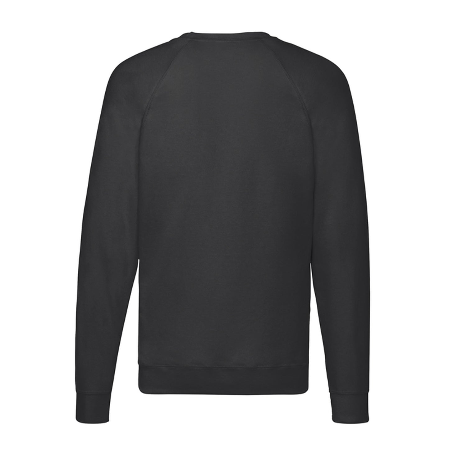 Black - Back - Fruit of the Loom Mens Lightweight Raglan Jumper