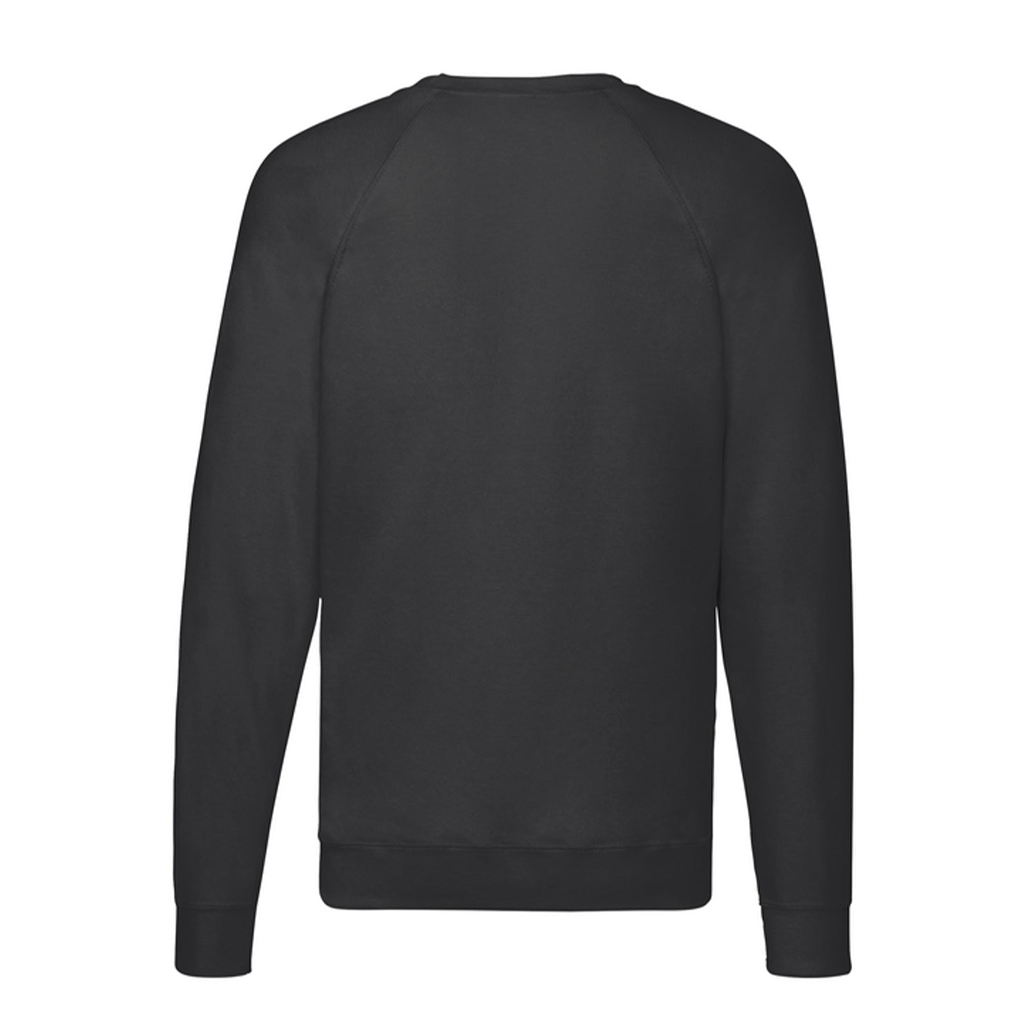 Black - Back - Fruit of the Loom Mens Lightweight Raglan Jumper