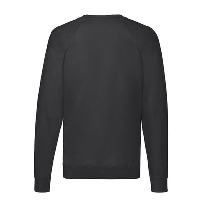 Black - Back - Fruit of the Loom Mens Lightweight Raglan Jumper