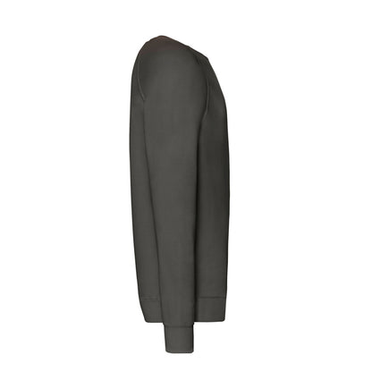 Light Graphite - Side - Fruit of the Loom Mens Lightweight Raglan Jumper