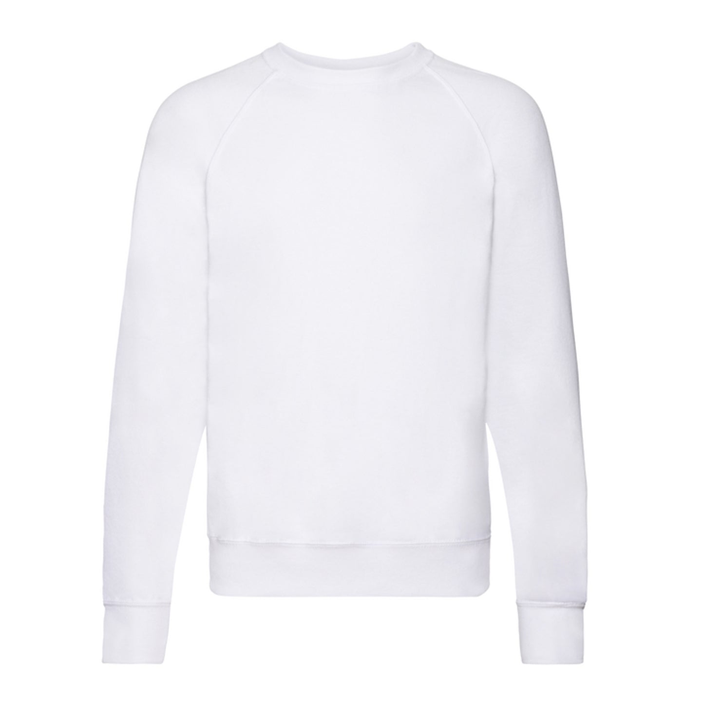 White - Front - Fruit of the Loom Mens Lightweight Raglan Jumper