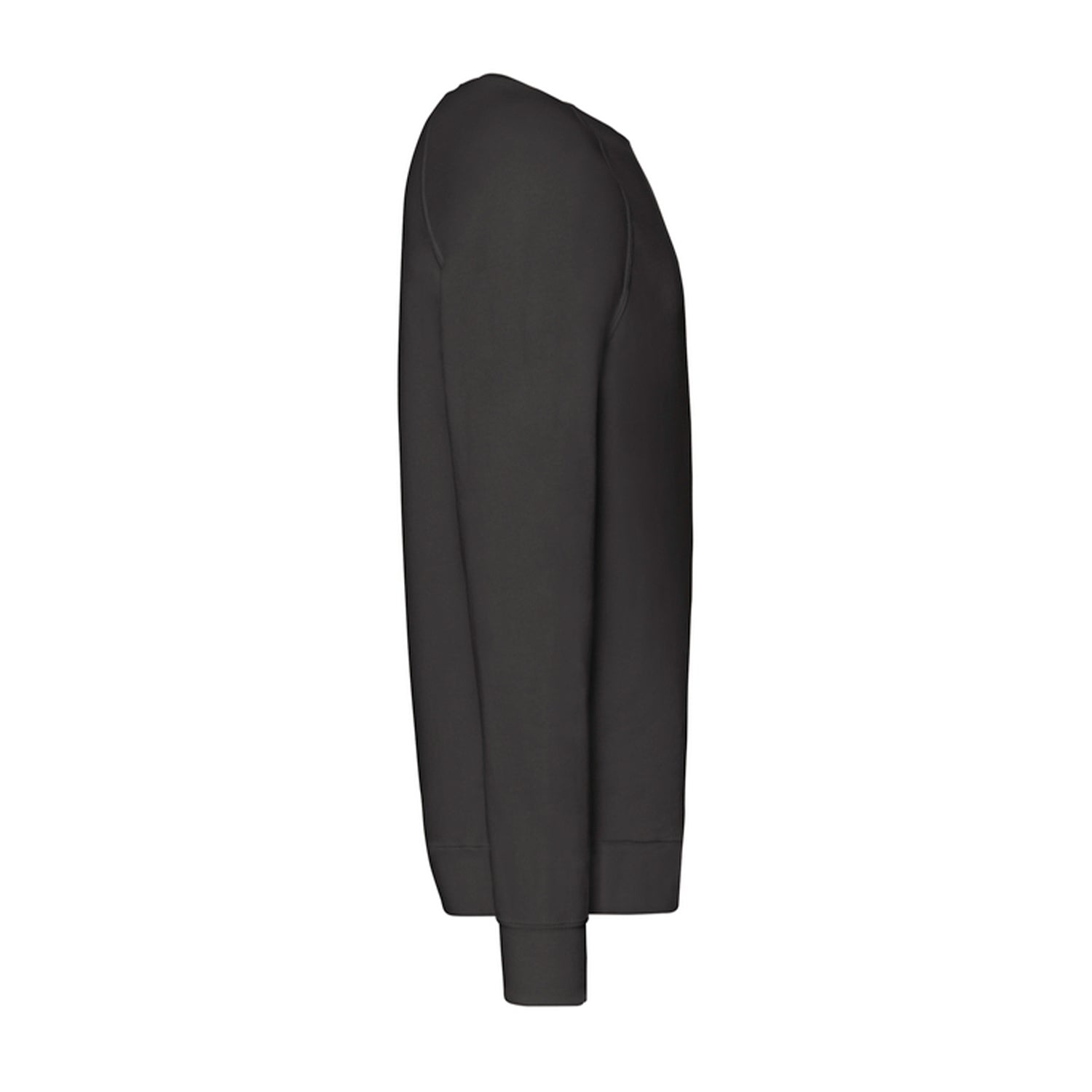 Black - Side - Fruit of the Loom Mens Lightweight Raglan Jumper