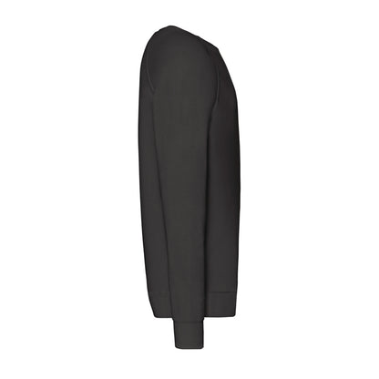 Black - Side - Fruit of the Loom Mens Lightweight Raglan Jumper