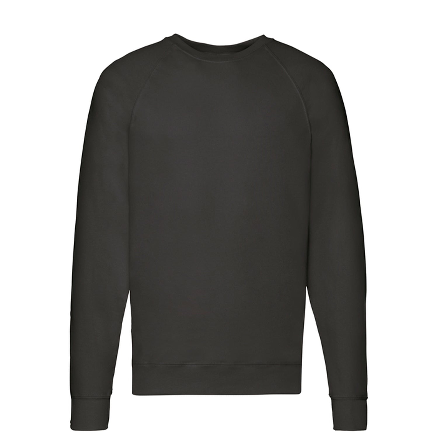 Black - Front - Fruit of the Loom Mens Lightweight Raglan Jumper