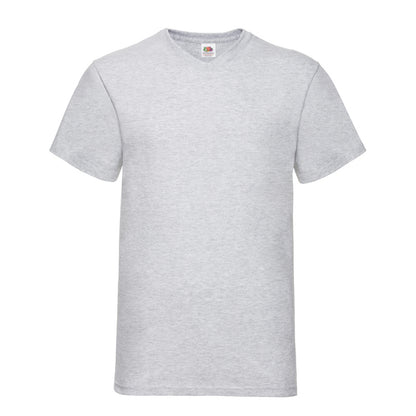 Heather Grey - Front - Fruit of the Loom Mens Valueweight V Neck T-Shirt