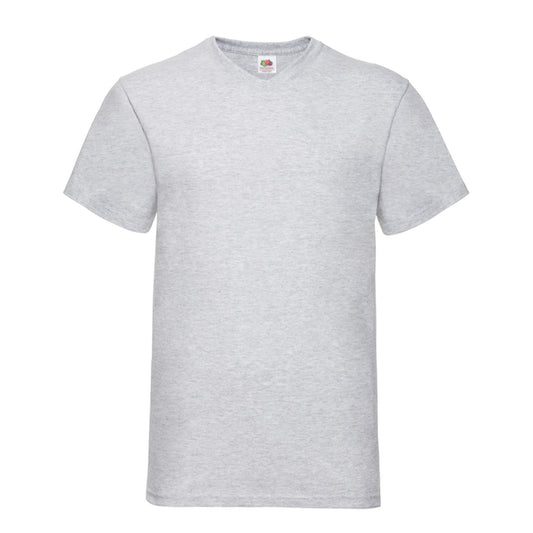 Heather Grey - Front - Fruit of the Loom Mens Valueweight V Neck T-Shirt