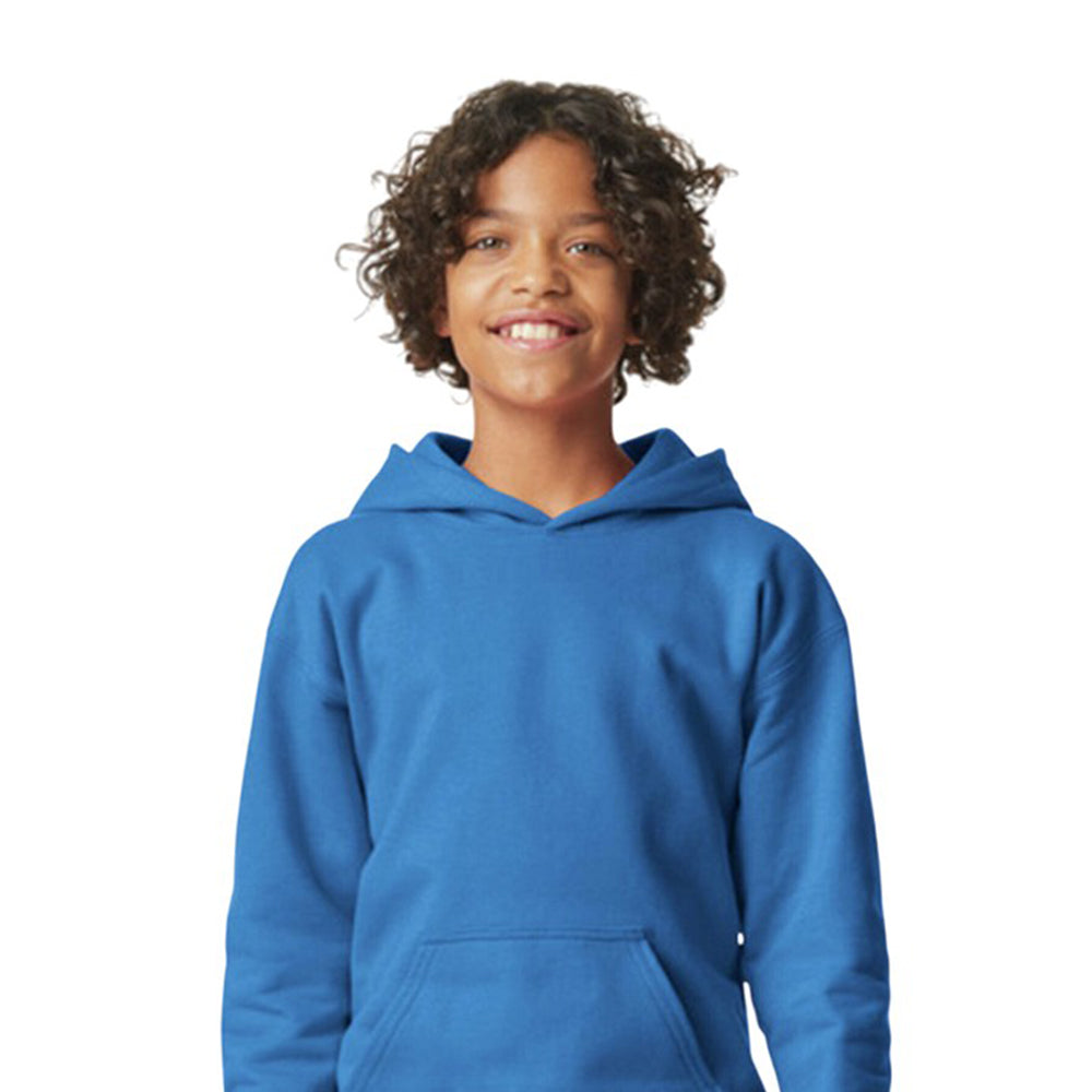 Royal Blue - Back - Gildan Childrens-Kids Softstyle Plain Fleece Midweight Hoodie