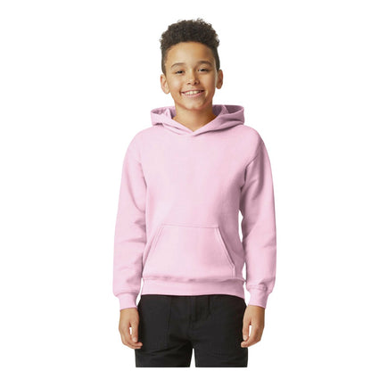 Light Pink - Front - Gildan Childrens-Kids Softstyle Plain Fleece Midweight Hoodie