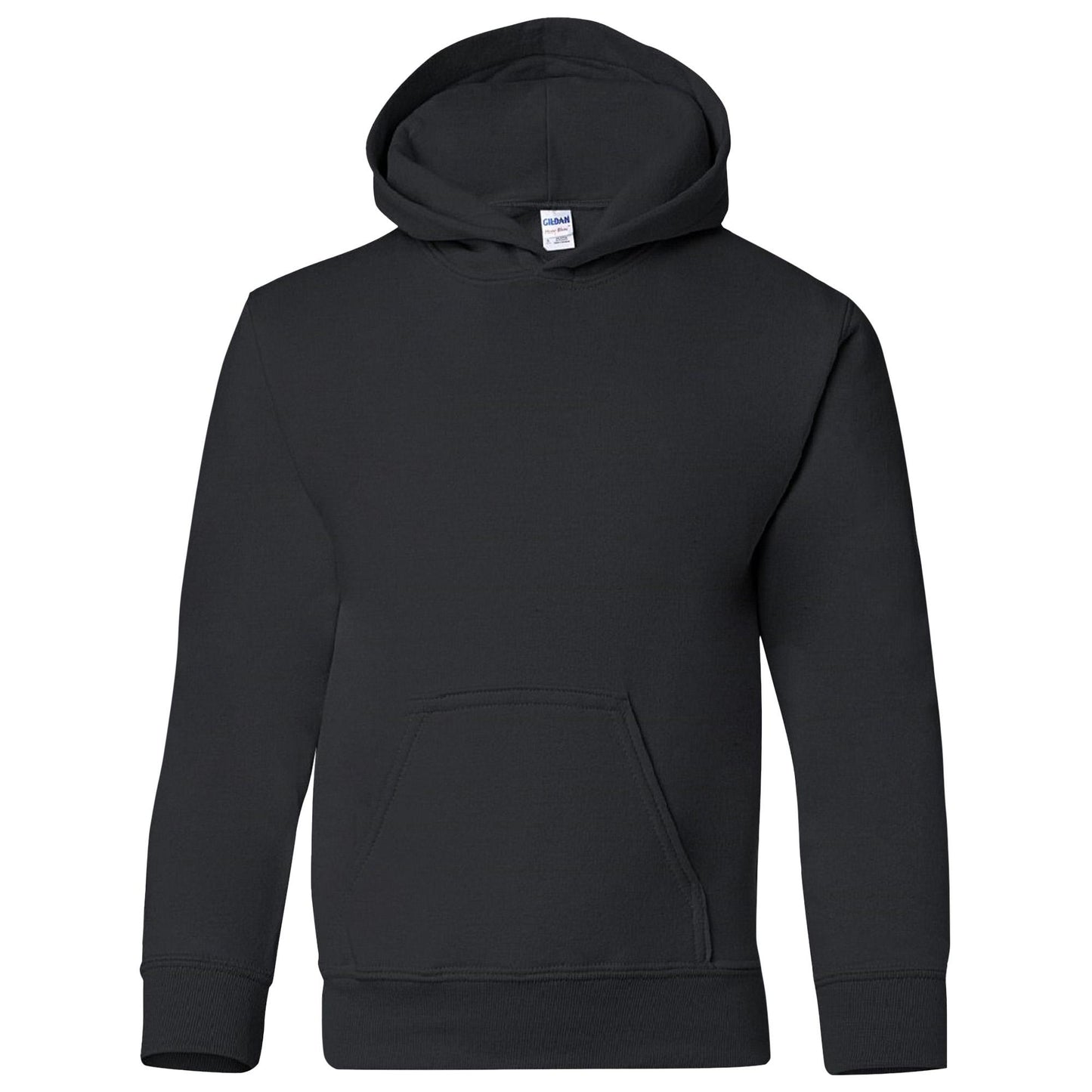 Black - Front - Gildan Heavy Blend Childrens Unisex Hooded Sweatshirt Top - Hoodie