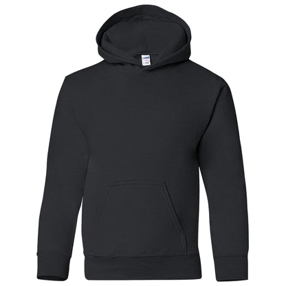 Black - Front - Gildan Heavy Blend Childrens Unisex Hooded Sweatshirt Top - Hoodie