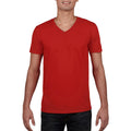 Red - Lifestyle - Gildan Mens Soft Style V-Neck Short Sleeve T-Shirt