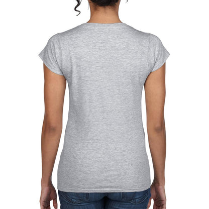 Sport Grey (RS) - Pack Shot - Gildan Ladies Soft Style Short Sleeve V-Neck T-Shirt