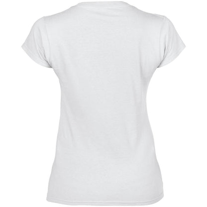White - Back - Gildan Ladies Soft Style Short Sleeve V-Neck T-Shirt