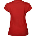 Red - Back - Gildan Ladies Soft Style Short Sleeve V-Neck T-Shirt
