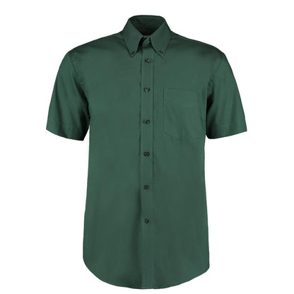 Bottle Green - Front - Kustom Kit Mens Short Sleeve Corporate Oxford Shirt