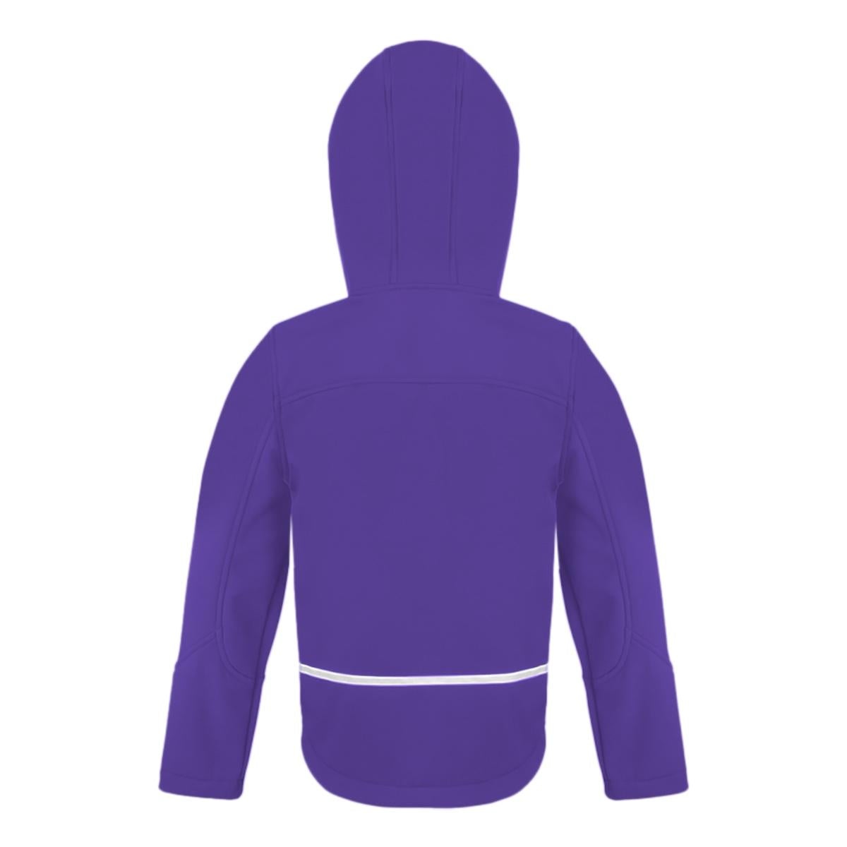 Purple-Grey - Back - Result Core Kids Unisex Junior Hooded Softshell Jacket