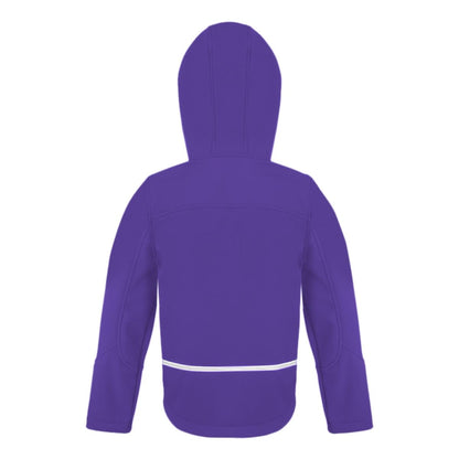 Purple-Grey - Back - Result Core Kids Unisex Junior Hooded Softshell Jacket