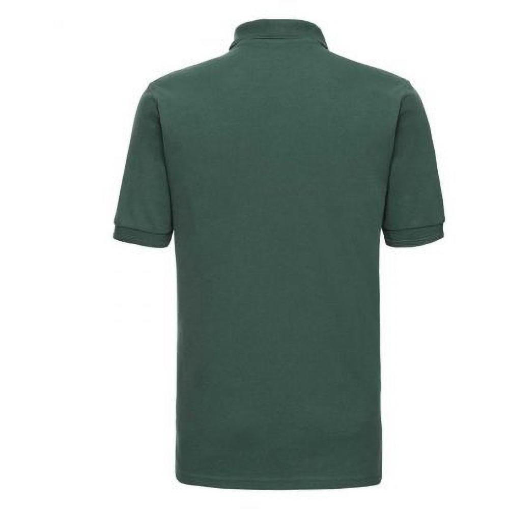 Bottle Green - Side - Russell Mens Ripple Collar & Cuff Short Sleeve Polo Shirt