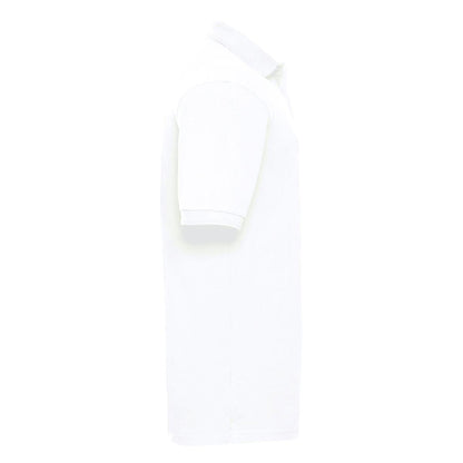 White - Back - Russell Mens Ripple Collar & Cuff Short Sleeve Polo Shirt