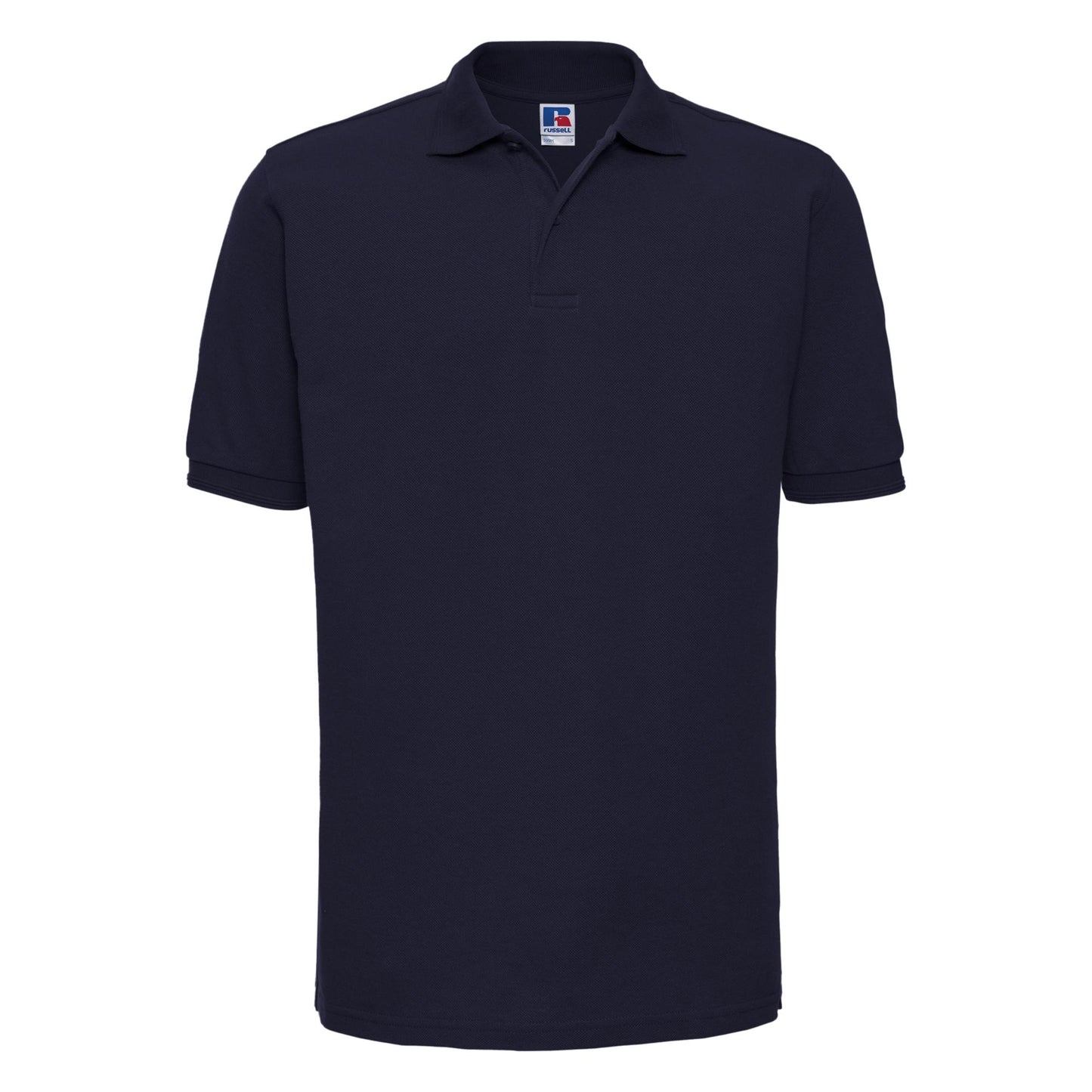 French Navy - Front - Russell Mens Ripple Collar & Cuff Short Sleeve Polo Shirt