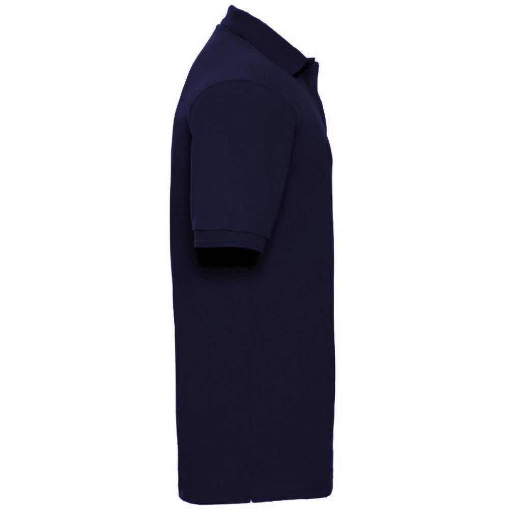 French Navy - Side - Russell Mens Ripple Collar & Cuff Short Sleeve Polo Shirt