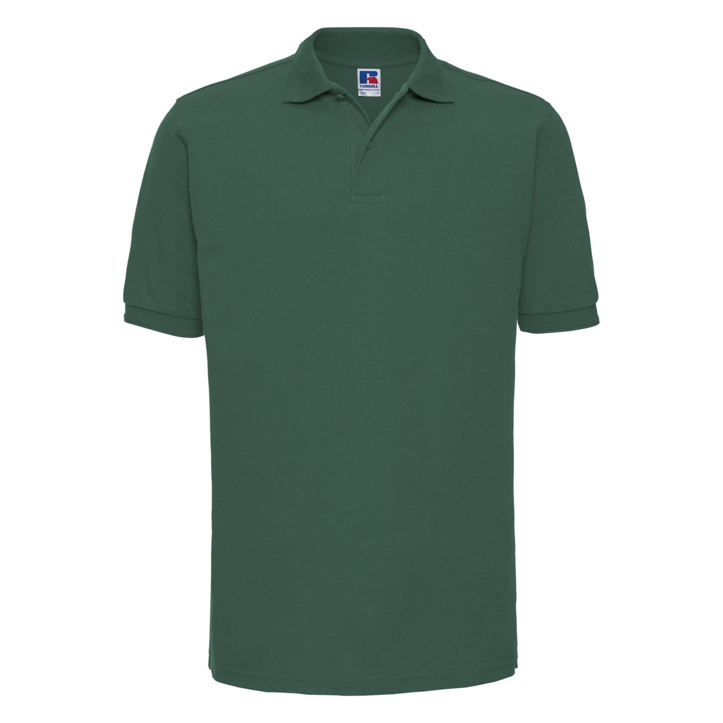 Bottle Green - Front - Russell Mens Ripple Collar & Cuff Short Sleeve Polo Shirt